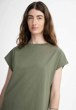 Mela Fairtrade Jersey-Kleid Sunea Aus Bio-Baumwolle - Thymian -Grundstoff Verkaufsladen kleid jersey bio vegan zertifiziert baumwolle khaki sunea 121 500 thy 1280x1280