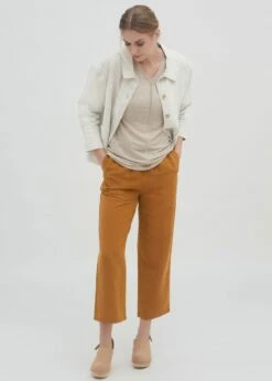 Hose Aus Tencel Und Leinen - Dark Amber -Grundstoff Verkaufsladen kurz weit geschnittene Hose 66522 12 1280x1280