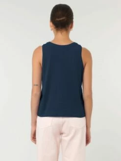 Kurzes Tank-Top Aus Bio-Baumwolle - French Navy -Grundstoff Verkaufsladen kurzes Top ohne Aermel W038 727 1280x1280