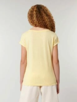 Slub T-Shirt Aus Bio-Baumwolle - Butter -Grundstoff Verkaufsladen leichtes Damenshirt pastell gelb W112 078 1280x1280