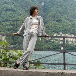 Hose Aus Leinen - Salt And Pepper -Grundstoff Verkaufsladen leinenhose hose sommerhose damen leinen living crafts ophelia salt and pepper grau meliert 66521 626 1280x1280