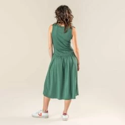 Kleid Aus Bio-Baumwolle Und Viskose - Green Bay -Grundstoff Verkaufsladen living crafts kleid sommer damen bio baumwolle viskose dunkelgruen green bay fair hergestellt 68537 1073 1280x1280