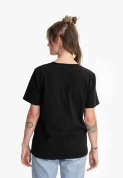 Mela Schweres Fairtrade T-Shirt Kashvi Aus Bio-Baumwolle - Schwarz -Grundstoff Verkaufsladen lockeres damen shirt black schwarz vegan nachhaltig kashvi bla 1280x1280