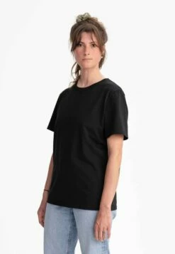 Mela Schweres Fairtrade T-Shirt Kashvi Aus Bio-Baumwolle - Schwarz -Grundstoff Verkaufsladen mela t shirt frauen schwarz bio baumwolle kashvi bla 1280x1280