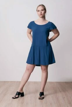 Kleid Aus Viskose - Blue -Grundstoff Verkaufsladen midi kleid umweltschonend hergestellt 2276f 1280x1280