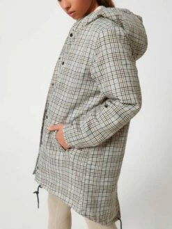 Unisex Padded Parka Aus Recyceltem Polyester - Beige Tweed Check -Grundstoff Verkaufsladen nachhaltig fair produziert Parka U947 829 1280x1280