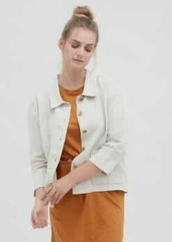 Hemdjacke Aus Leinen - Natural Linen -Grundstoff Verkaufsladen nachhaltige Leinen Jacke Damen 66641 623 1280x1280