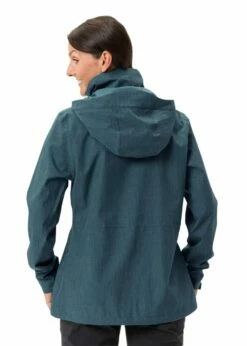 VAUDE Damen Jacke Rosemoor Jacket II - Dark Sea -Grundstoff Verkaufsladen nachhaltige Regenjacke Rueckansicht 43066 179 1280x1280