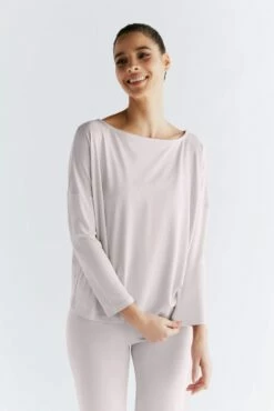 Yoga Longsleeve Aus Micromodal & Rec. Polyester - Lilac Marble -Grundstoff Verkaufsladen nachhaltige Yogamode aus Micromodal rec Polyester T1111 25 1280x1280