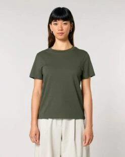 Iconic T-Shirt Aus Bio-Baumwolle - Khaki -Grundstoff Verkaufsladen nachhaltige basic mode online kaufen damen tshirt khaki fair wear foundation fwf W172 223 1280x1280