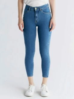 Skinny Fit Cropped Jeans Aus Bio-Baumwolle - Day Sky Blue