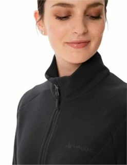 VAUDE Damen Jacke Rosemoor Fleece Jacket II - Black -Grundstoff Verkaufsladen nachhaltige fleecjacke mit hohem kragen 42761 010 1280x1280