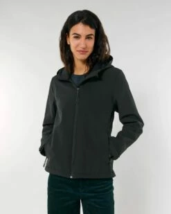 Damen Softshell-Jacke Mit Kapuze - Black -Grundstoff Verkaufsladen nachhaltige softshelljacke recycelt online bestellen STJW159 002 1280x1280