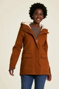 Warmer Twillparka - Caramel -Grundstoff Verkaufsladen nachhaltige winterjacke twill aus bio baumwolle W23A91 caramel 1280x1280