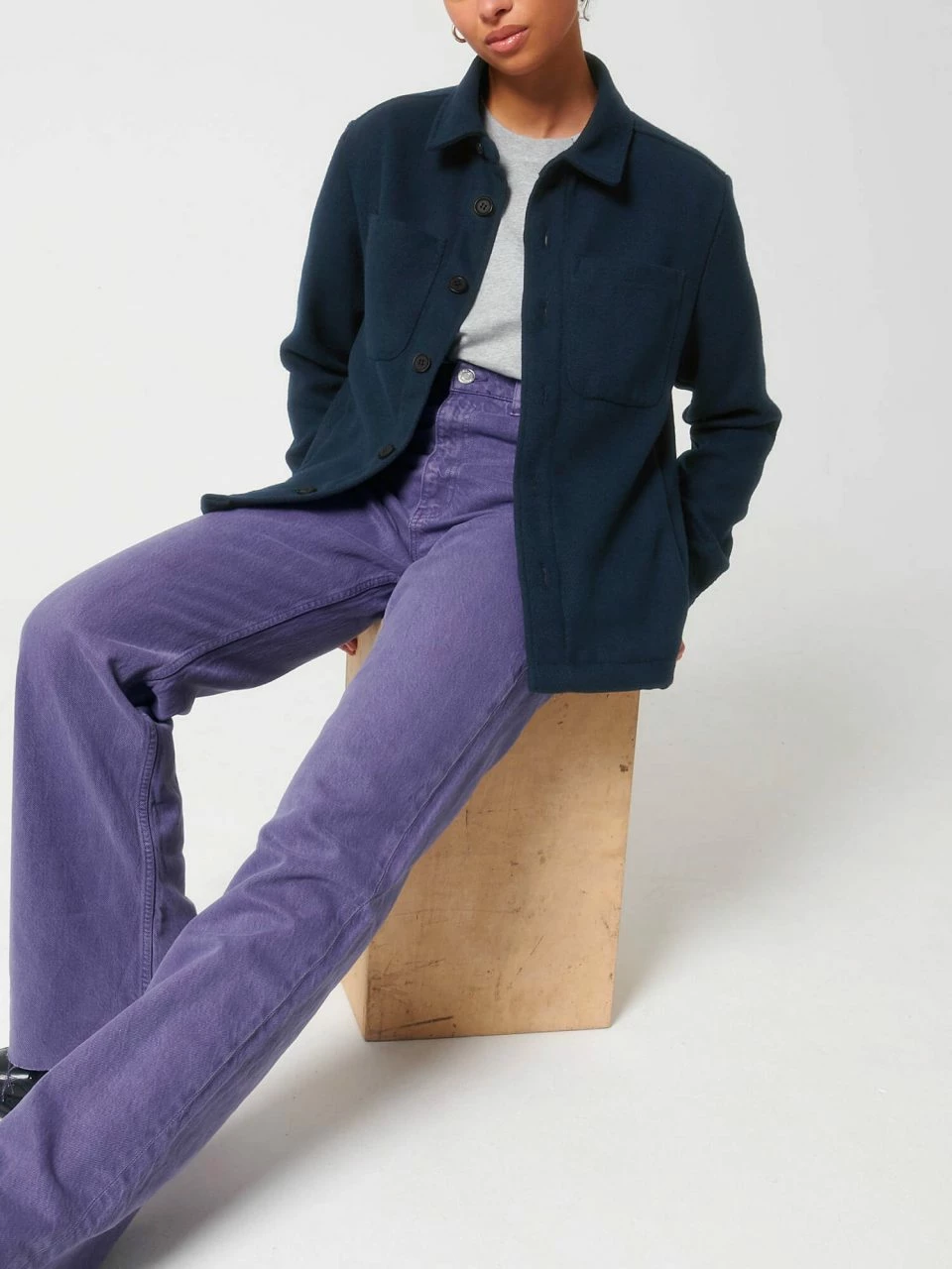 Unisex Twill Overshirt Aus Recyceltem Polyester - French Navy 11 Unisex Twill Overshirt Aus Recyceltem Polyester - French Navy – Bild 9