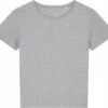 Basic T-Shirt Aus Bio-Baumwolle - Heather Grey -Grundstoff Verkaufsladen nachhaltiges basic shirt kurzarm damen graumeliert global organic textile standard fwf W173 250 1280x1280