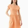 Kurzarm-Kleid Aus Bio-Baumwolle - Shell Coral -Grundstoff Verkaufsladen nachhaltiges jersey kleid korallenfarben casual 009 shellcoral 1280x1280
