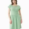 Kurzarm-Kleid Aus Bio-Baumwolle - Matcha Green -Grundstoff Verkaufsladen nachhaltiges sommerkleid gruen bio baumwolle casual 009 matchagreen 1280x1280