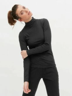 Rollkragen-Longsleeve Aus Bio-Baumwolle - Black -Grundstoff Verkaufsladen oekofaires Longsleeve Rollkragen Living Crafts 63903 52 1280x1280