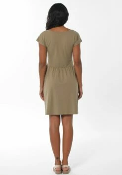 Kurzarm-Kleid Aus Bio-Baumwolle - Olive -Grundstoff Verkaufsladen olivgruenes bio jersey kleid organication casual009 olive 1280x1280