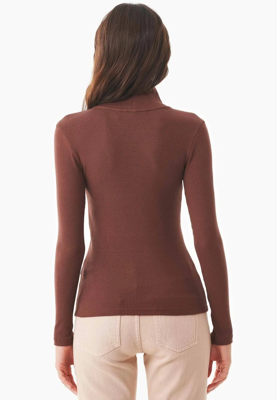 Longsleeve Mit Rollkragen Aus Bio-Baumwolle - Dark Brown 6 Longsleeve Mit Rollkragen Aus Bio-Baumwolle - Dark Brown – Bild 4