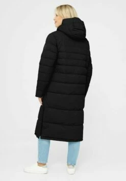 Derbe Wintermantel BIGHOLM - Black/check -Grundstoff Verkaufsladen rueckansicht lange winterjacke warm wattiert vegan W Bigholm 090 0604 1280x1280