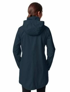 VAUDE Damen Regenjacke Escape Parka - Dark Sea -Grundstoff Verkaufsladen rueckansicht taillierter regenparka verstellbare kapuze 45050 179 1280x1280