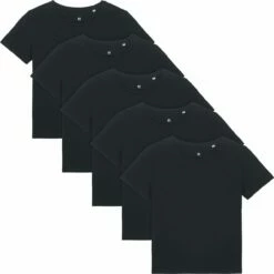 Basic T-Shirt Aus Bio-Baumwolle - 5er-Pack - Black