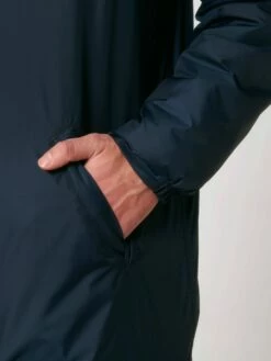 Unisex Padded Parka Aus Recyceltem Polyester - French Navy -Grundstoff Verkaufsladen seitliche Paspeltasche halb elastische Buendchen U841 727 1280x1280