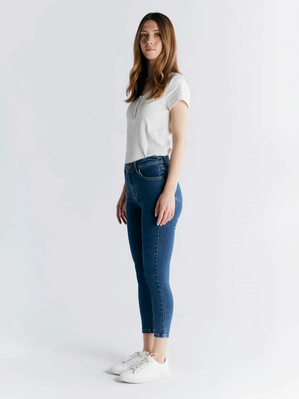 Skinny Fit Cropped Jeans Aus Bio-Baumwolle - Lapis Blue 7 Skinny Fit Cropped Jeans Aus Bio-Baumwolle - Lapis Blue – Bild 5