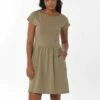 Kurzarm-Kleid Aus Bio-Baumwolle - Olive 1 Kurzarm-Kleid Aus Bio-Baumwolle - Olive -Grundstoff Verkaufsladen slub jersey kleid bio baumwolle casual009 olive 1280x1280