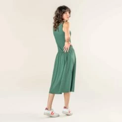 Kleid Aus Bio-Baumwolle Und Viskose - Green Bay -Grundstoff Verkaufsladen sommerliches kleid a linie frauen bio baumwolle viskose rose dunkelgruen living crafts 68537 1073 1280x1280