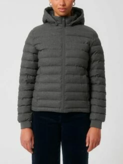 Steppjacke Aus Recyceltem Polyester - Deep Metal Heather Grey -Grundstoff Verkaufsladen stylische Uebergangsjacke Damen vegan W897 094 1280x1280