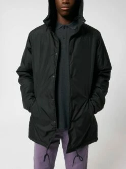 Unisex Padded Parka Aus Recyceltem Polyester - Black -Grundstoff Verkaufsladen stylische Uebergangsjacke schwarz vegan U841 002 1280x1280