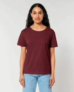 Basic T-Shirt Aus Bio-Baumwolle - 3er-Pack - Burgundy 11 Basic T-Shirt Aus Bio-Baumwolle - 3er-Pack - Burgundy -Grundstoff Verkaufsladen tshirt damen single jersey weich weinrot burgundy serena basic zeitlos einfarbig fair wear fwf W173 244 1280x1280
