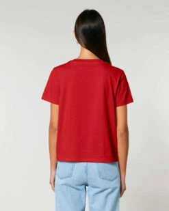 Iconic T-Shirt Aus Bio-Baumwolle - Red -Grundstoff Verkaufsladen umweltfreundliches rotes tshirt bio peta approved vegan red muser damen W172 004 1280x1280