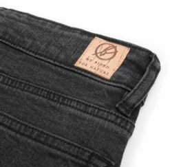 Slim Fit Jeans Aus Bio-Baumwolle - Black Washed -Grundstoff Verkaufsladen vegane slim fit jeans kork patch 890Rt 1280x1280