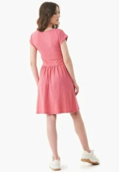 Kurzarm-Kleid Aus Bio-Baumwolle - Desert Rose -Grundstoff Verkaufsladen veganes bio baumwoll kleid casual009 desertrose 1280x1280