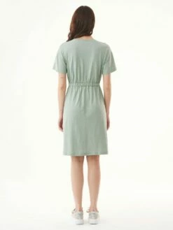 Slub-Jersey-Kleid Aus Bio-Baumwolle - Water Green -Grundstoff Verkaufsladen veganes sommerkleid rueckansicht 15404 watergreen 1280x1280