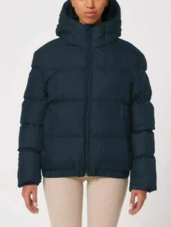 Oversized Unisex Puffer Jacket Aus Recyceltem Polyester - French Navy -Grundstoff Verkaufsladen waermende Winterjacke navyblau oekofair U840 727 1280x1280