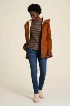 Warmer Twillparka - Caramel -Grundstoff Verkaufsladen warmer twillparka sherpa futter W23A91 caramel 1280x1280