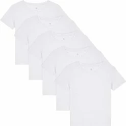 Basic T-Shirt Aus Bio-Baumwolle - 5er-Pack - White
