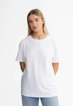 Mela Schweres Fairtrade T-Shirt Kashvi Aus Bio-Baumwolle - Weiß -Grundstoff Verkaufsladen weisses damen t shirt aus zertifizierter bio baumwolle vegan kashvi wht 1280x1280